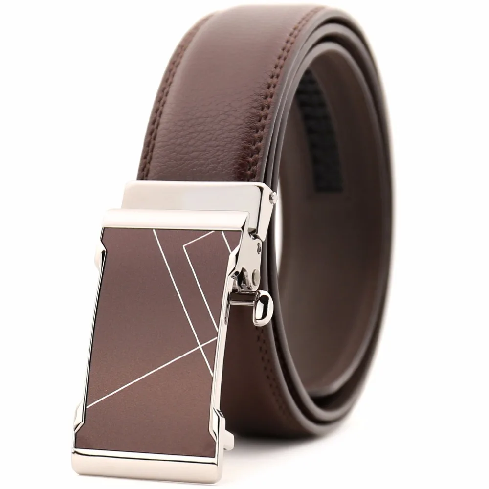 

New 2018 High Quality Real Leather Belt Men Smooth Buckle Automatic Belts Luxury Brand Fashion Brand Designer Belts Men Belt 005