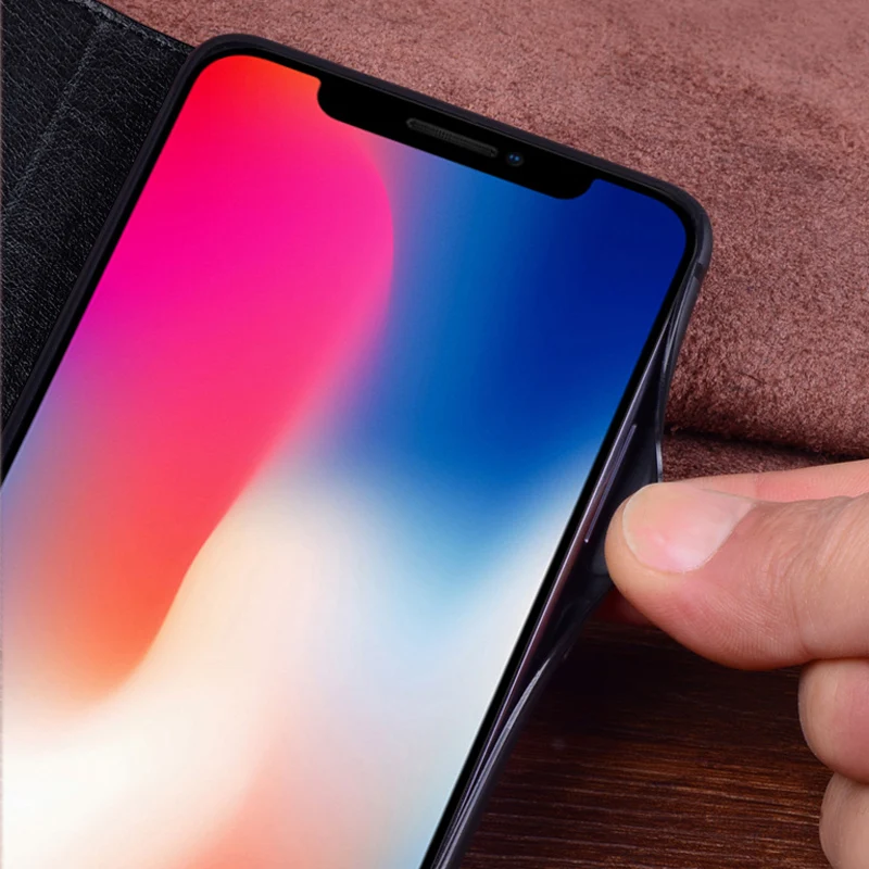 Натуральная кожа задняя крышка для iphone XS X S coque САППУ флип чехол 10 S|Чехлы-книжки| |