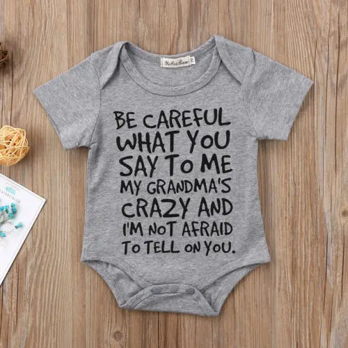 Be Careful Newborn Baby Boys Girls Short Sleeve Jumpsuit Bodysuit Outfits Size 0-24M | Детская одежда и обувь