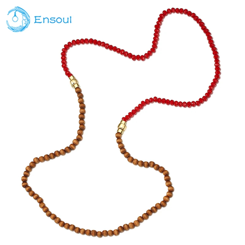 Ensoul новый дизайн бусы Красивая Красная Удача кисточка ожерелье дерево Женская