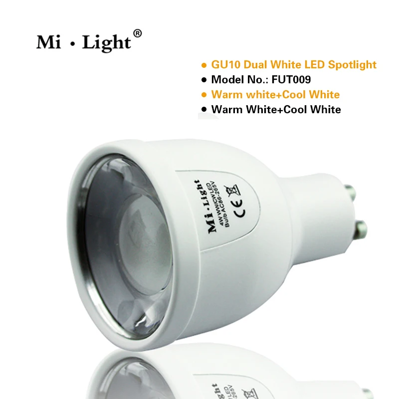 Mi light WIFI GU10 двойной белый Диммируемый 2 4G Светодиодный точечный светильник 220 В 5 Вт