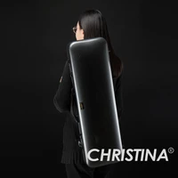 italy christina violin case high quality 44 violin carbon fiberglass black color violin accessories with two bows holders