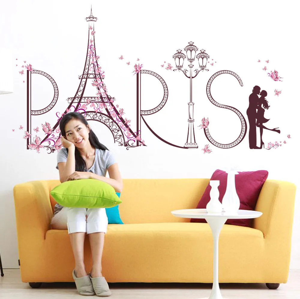 

1pc Wall Stickers Romance Decoration Diy Bedroom Living Room Background Wall Sticker Wedding Party Home And Room Decoration #695