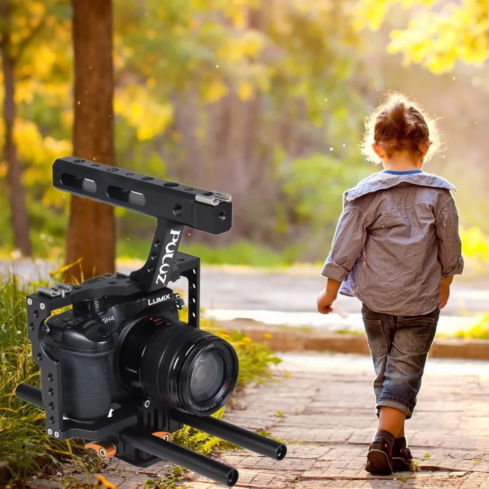 PULUZ стержень для DSLR-камеры клетка видеокамеры стабилизатор + верхняя ручка Sony A7 A7S