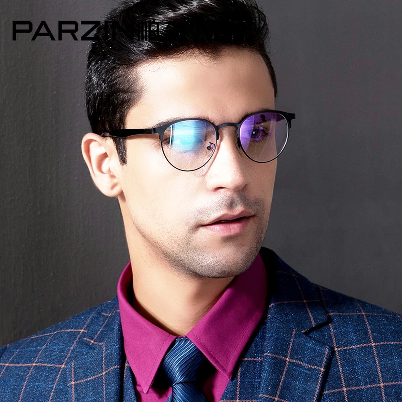 Женские и мужские винтажные очки для коррекции зрения PARZIN черные круглые с