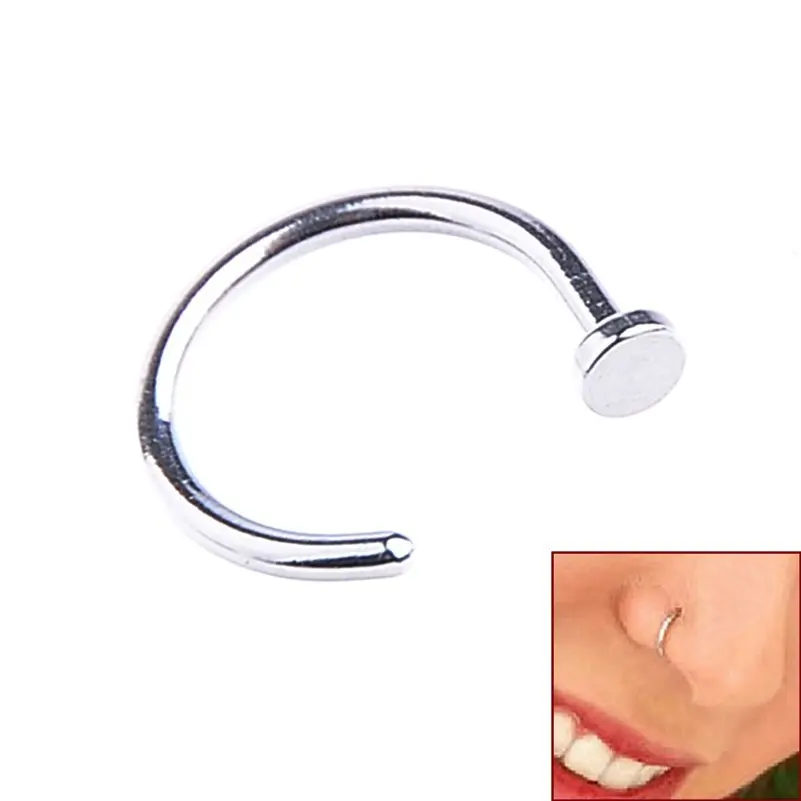 10 шт ноздри из нержавеющей носа кольца в нос клип на кольцо поддельные пирсинг