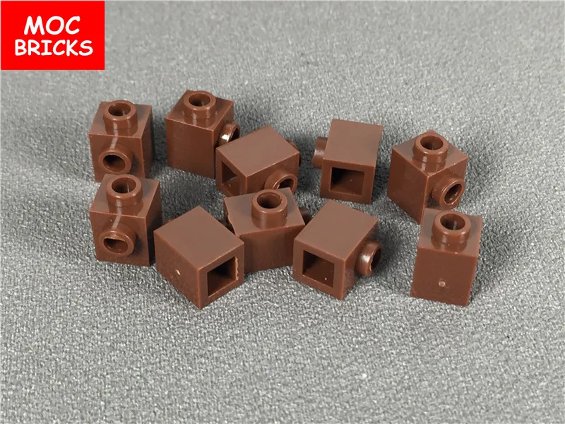 20 шт./лот цветные блоки MOC модифицированный кирпич 1x1 со шпилькой с 1 стороны