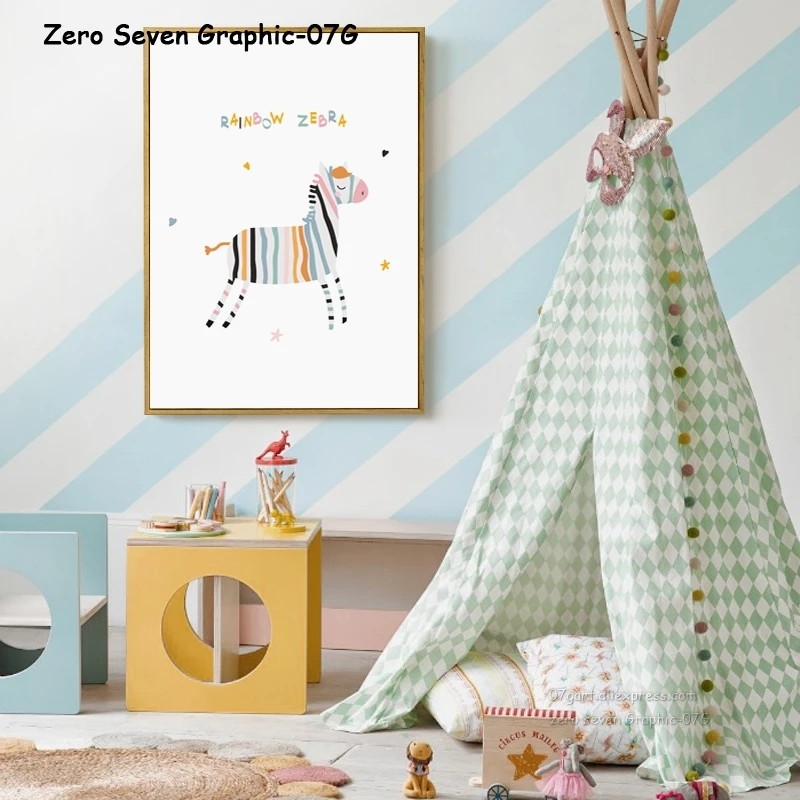 Canvas Printing Poster Dreamy Unicorn Mermaid Baby Girl Ballet Shoes Nursery Wall Art Pictures For Girl's Room Home Decoration | Дом и сад