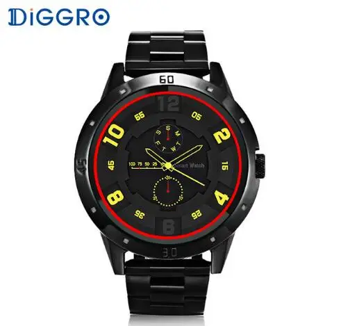Black Steel Diggro DI02 DI02 умные часы Bluetooth 4,0 MTK2502C монитор сердечного ритма шагомер монитор сна наручные часы для Android и IOS - Цвет: Black Steel