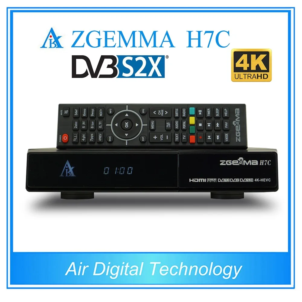 

ТВ-ресивер zgemma h7c, 2 шт./лот, 4k, ultra hd, dvb s2x/s2 + twin, dvb t2 & dvb c, поддержка мультипотока