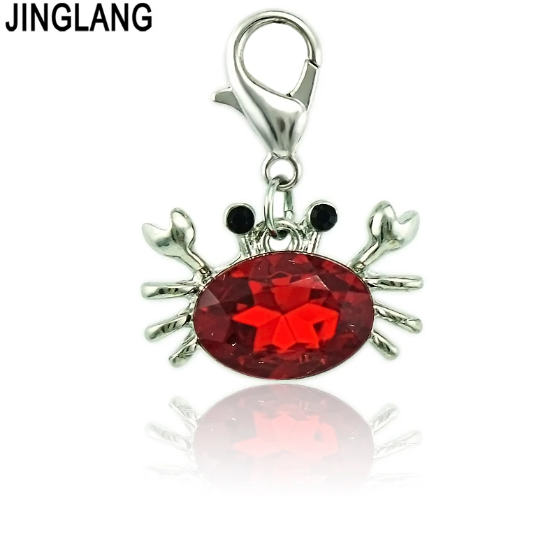 JINGLANG модные подвески с застежкой-карабином в виде животного краб из пластика