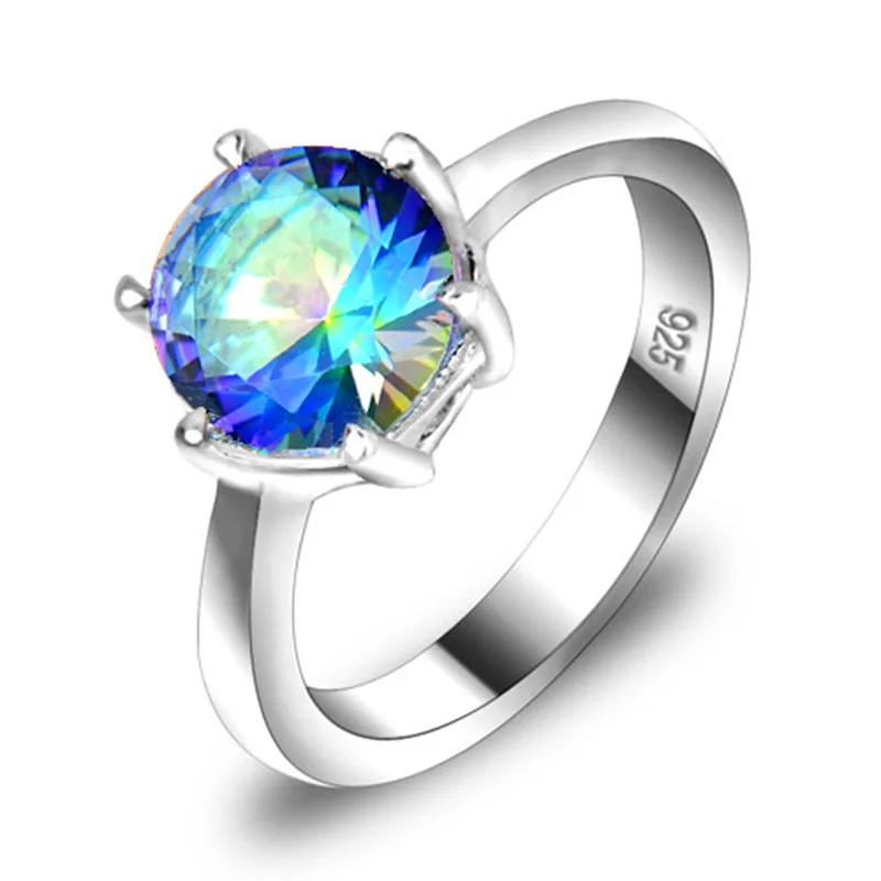 Rainbow Mystic FireTopaz Wedding Band For Women Ring Size 7 8 9 Free Shipping | Украшения и аксессуары