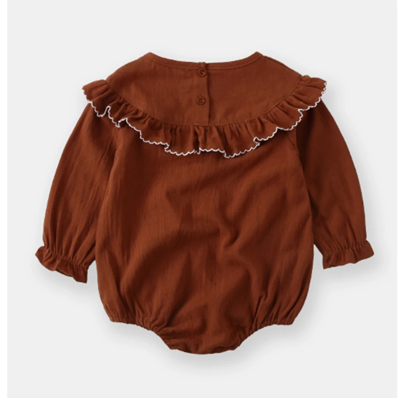 Новинка сезон весна Детские боди в Корейском стиле с воротником виде листьев