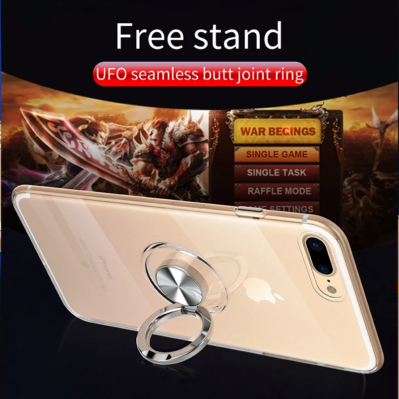 Кронштейн кольцо держатель чехол для iPhone X XS XR MAX Бампер ТПУ 8 7 6 6S Plus защитная