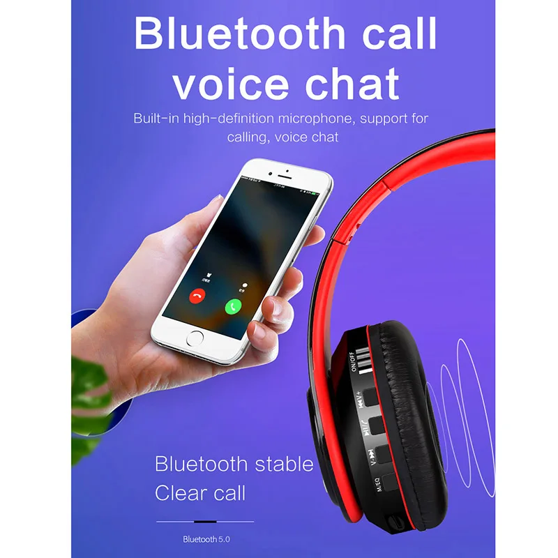 1pc Bluetooth Headset Foldable Stereo High Battery Capacity Wireless Headphone for Computer MP3 ING-SHIPPING | Электроника