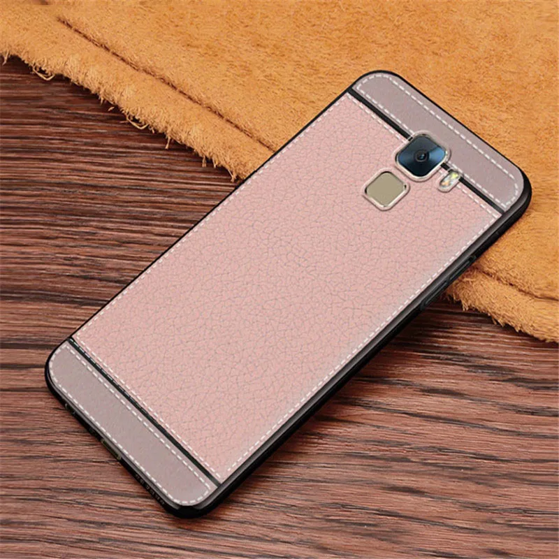 

Honor 7 cases Litchi silicone case for huawei honor 7 funda coque lychee leather matte soft tpu cover etui kryt tok husa