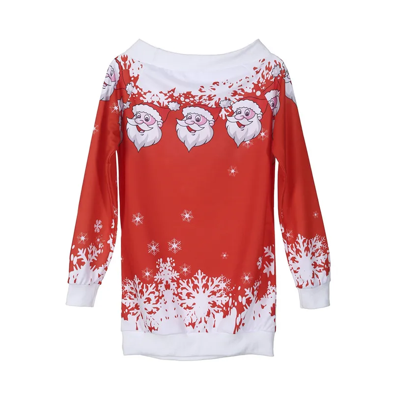 Рождественское Короткое женское платье с открытыми плечами и длинным рукавом