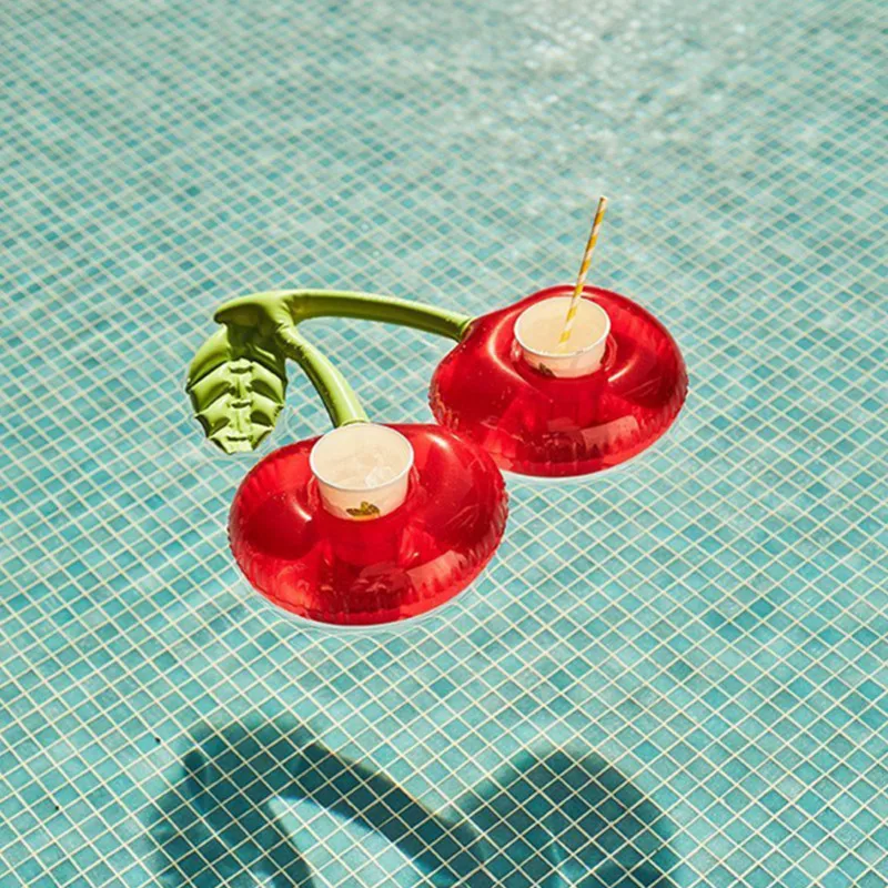 3 шт. милые надувные кружки с красными вишенками для напитков бассейна летние