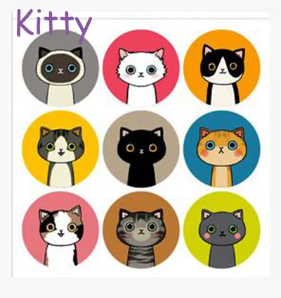 90 шт./лот самоклеящиеся наклейки с милой котенкой и куклой этикетка наклейка