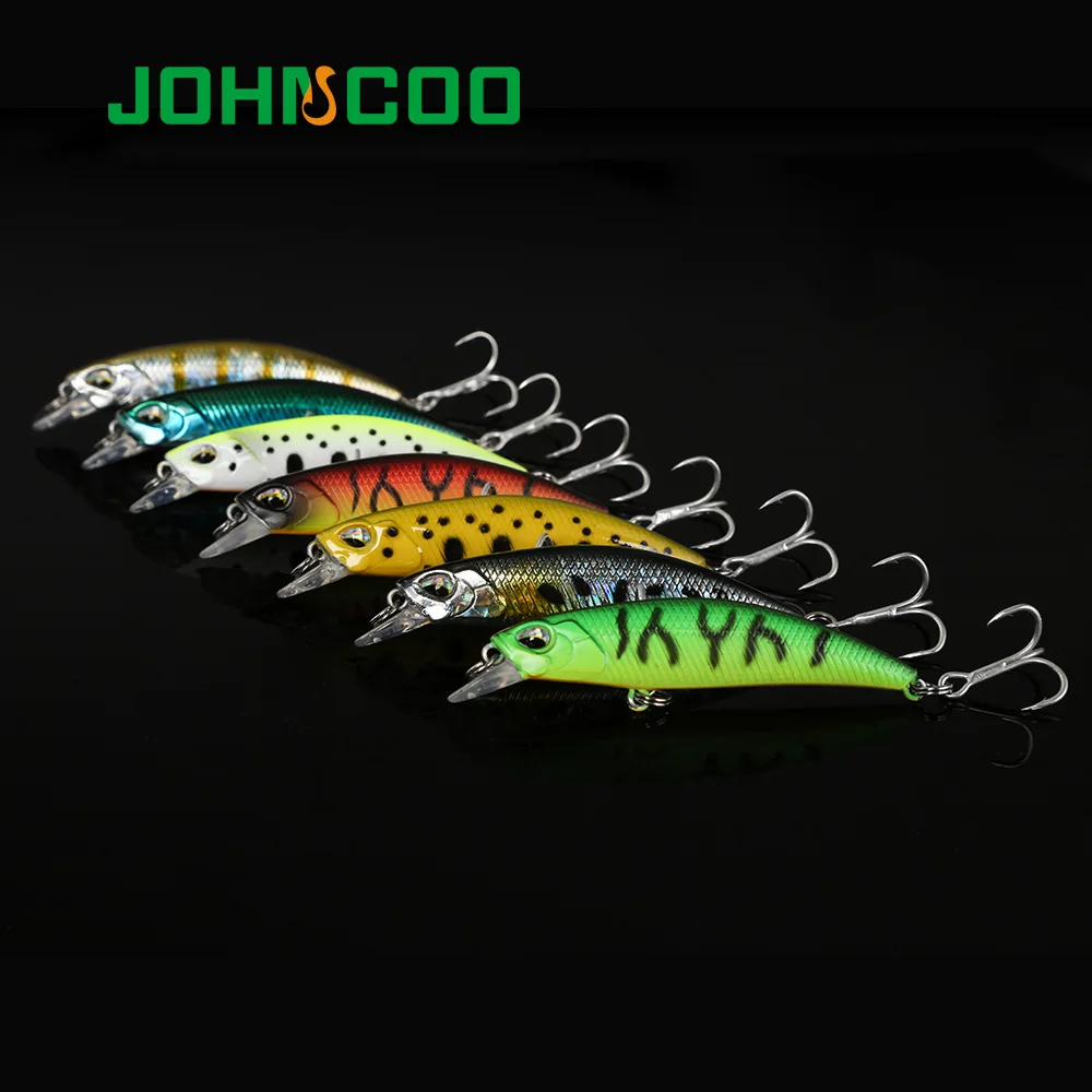 JOHNCOO Sinking Minnow Wobbler 60mm 4.5g Hard Fishing Lure Crankbait Pike Bass Baits Tackle Peche | Спорт и развлечения