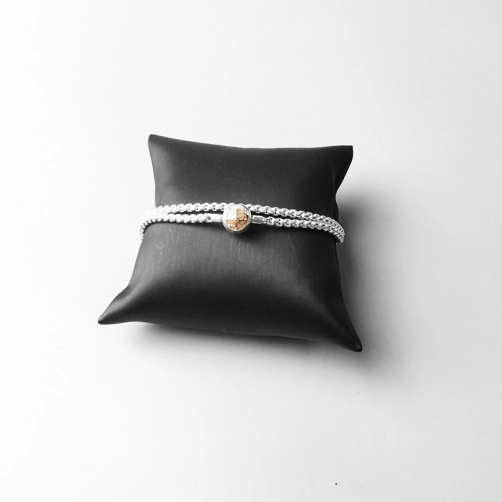 Ожерелье из розового золота Цвет колеса звено цепи 925 стерлингового серебра для