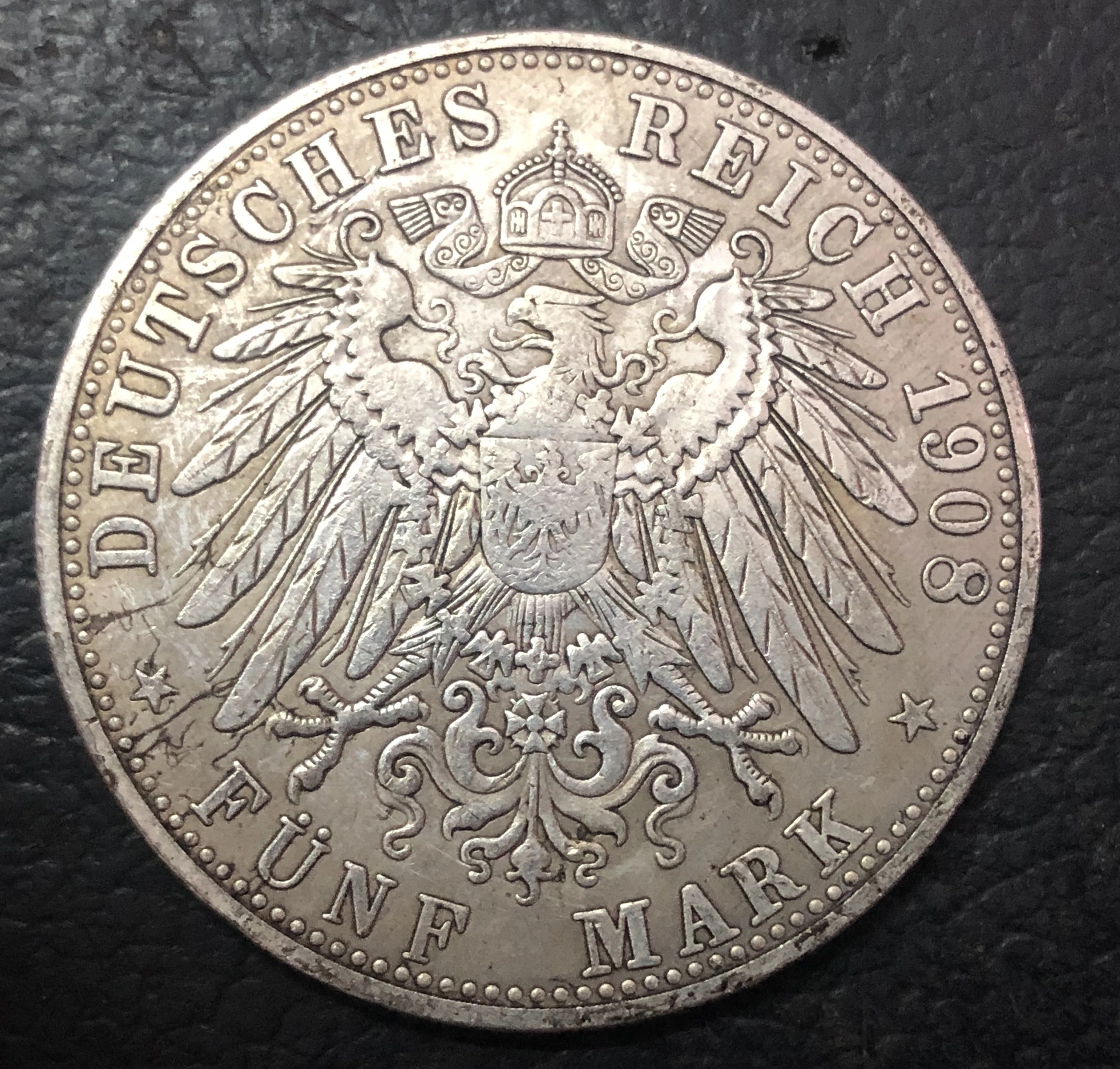 1908 D Королевство Бавария 5 Mark Otto Посеребренная копия монеты|Безвалютные монеты| |