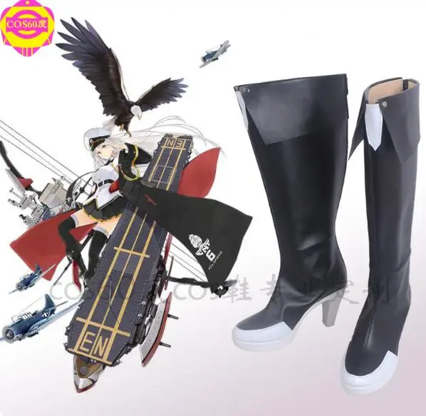 

Enterprise Cosplay Boots Azur Lane USS Enterprise Cosplay Boots Black Shoes Custom Made