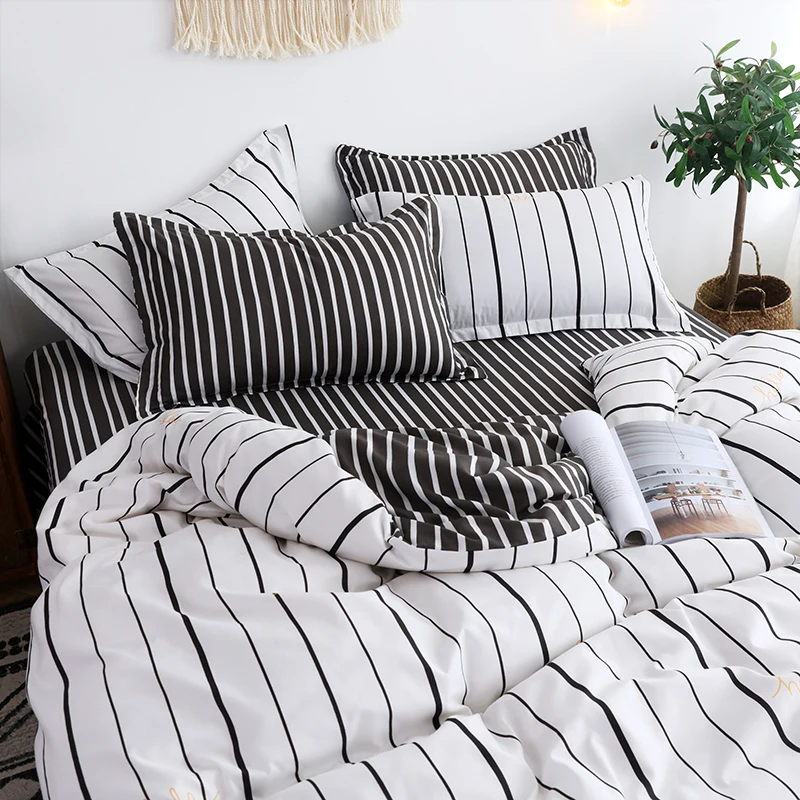 Простые комплекты постельного белья из хлопка качественный роскошный мягкий