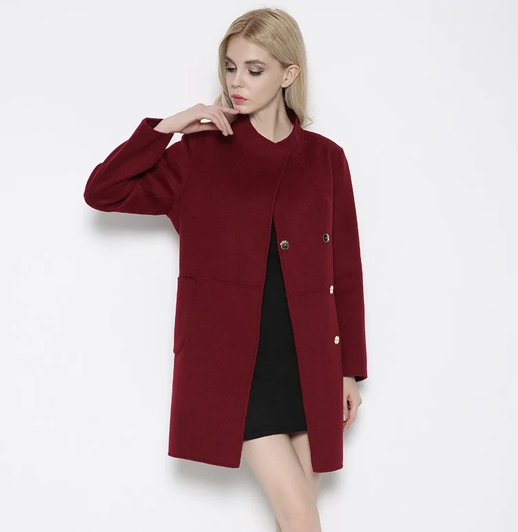 

Chinese red double-sided cashmere thickening winter coat wool fabric coat cashmere wool fabric wholesale cashmere cloth