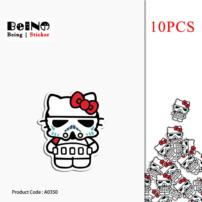 10 шт. HelloKitty мультфильм наклейка бантик аниме кошка водонепроницаемый чемодан