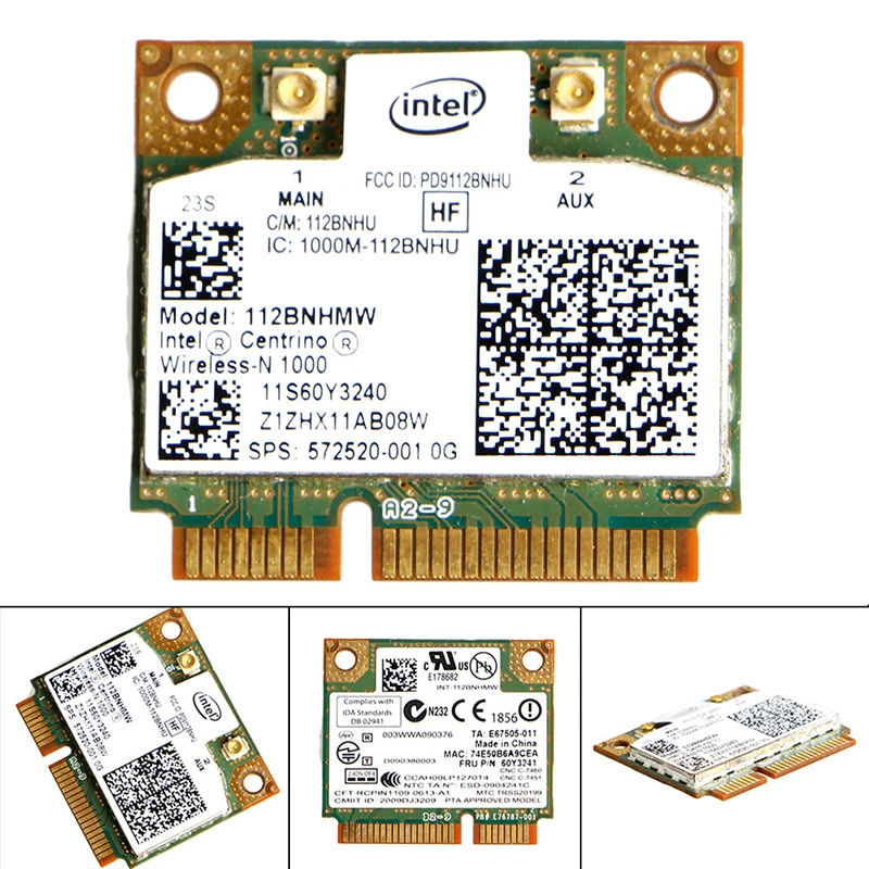 2021 Новая беспроводная мини Wi Fi карта Intel Centrino Wireless N 1000 802 11 b/g/n 112BNHMW Half PCI E|Сетевые