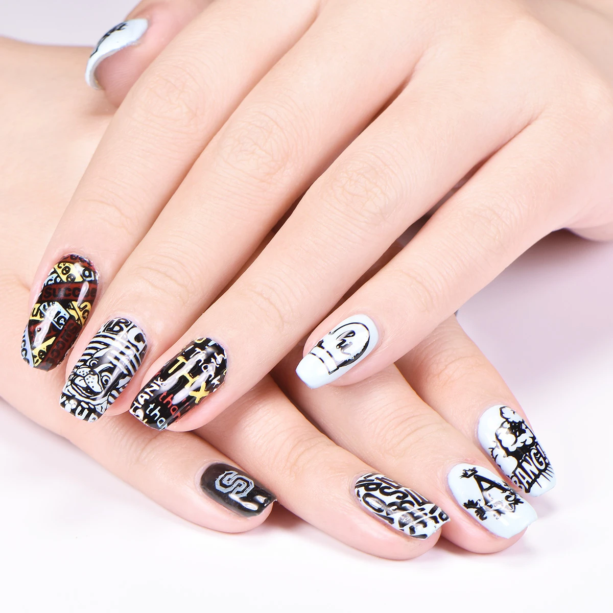 Beautybigbang штамповочные пластины английские слова A B C 6*12 см нержавеющая сталь дизайн ногтей штамп для дизайна ногтей инструмент трафарет форма для ногтей пластины