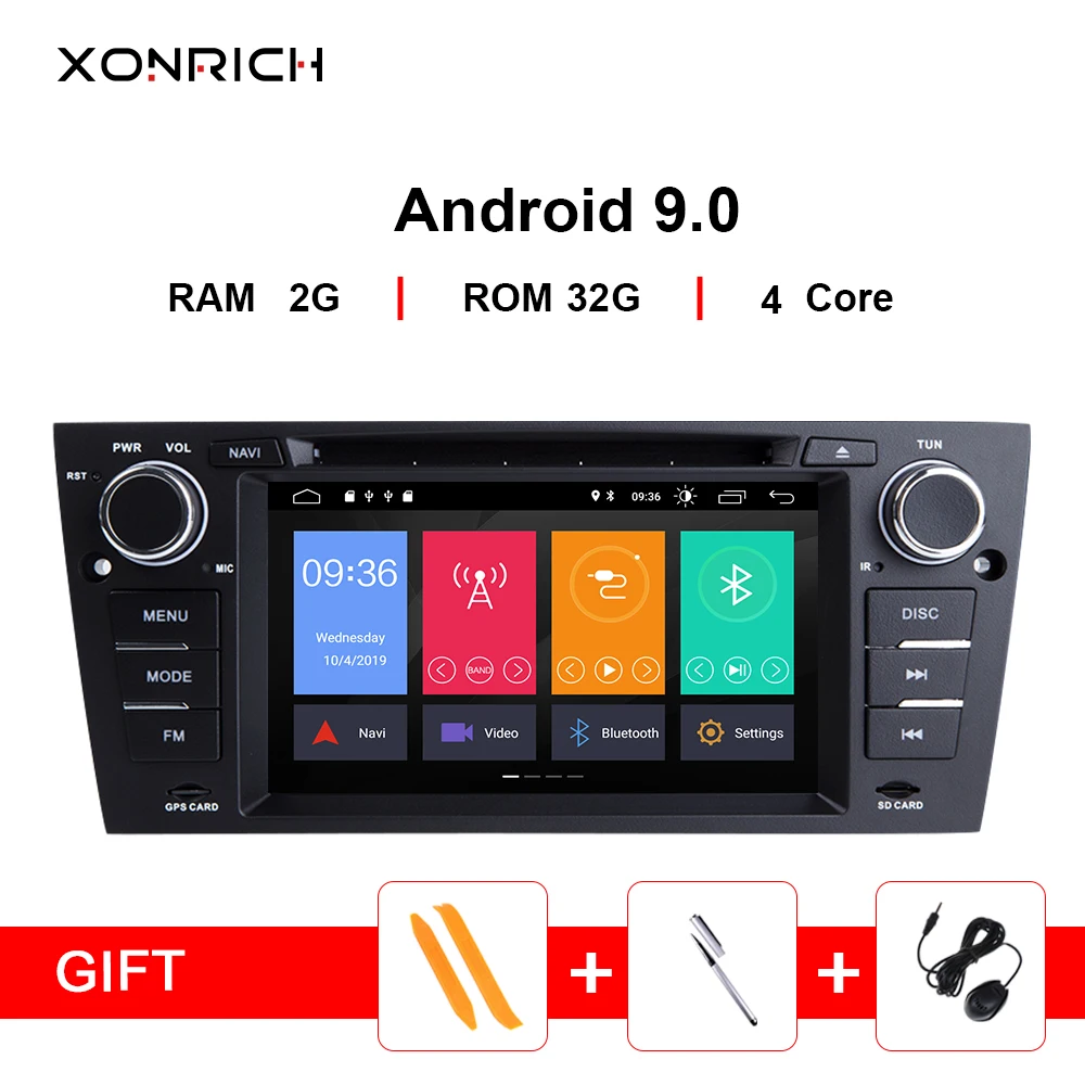 Xonrich 1 Din Автомобильный мультимедийный плеер GPS Android 9 0 для BMW/3 серии E90/E91/E92/E93