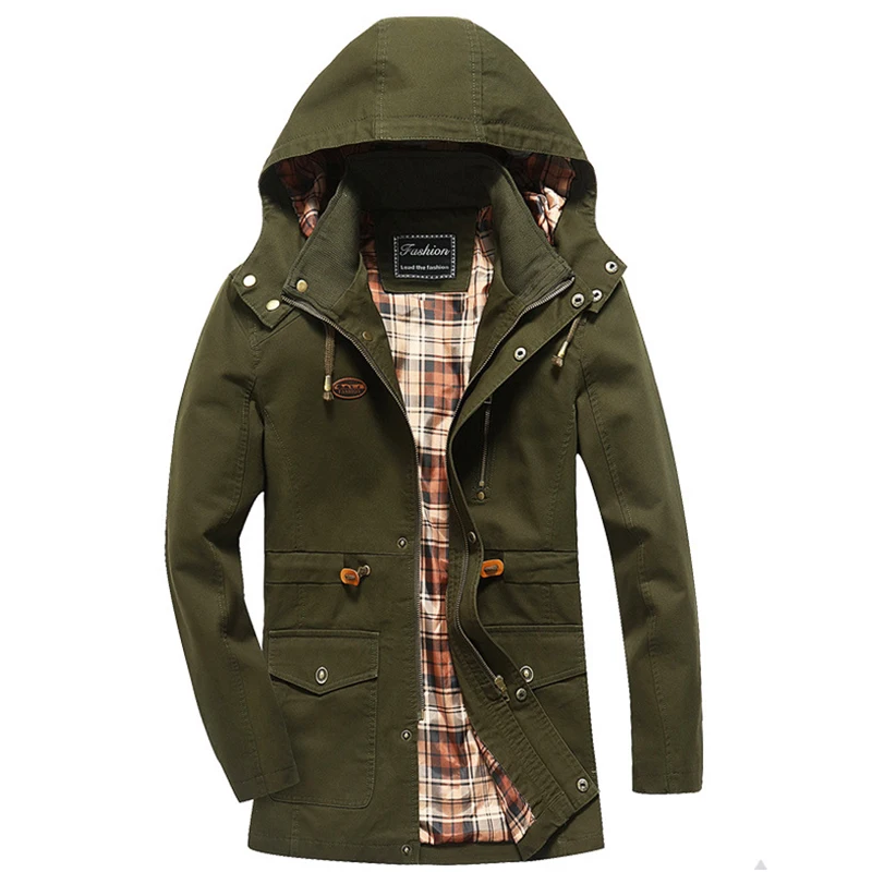 

Mens Hooded Jacket Casual Slim-Fit Hiking Jackets Military Tactical Coat Spring Autumn Sport Clothes Mountain Fishing Outwear