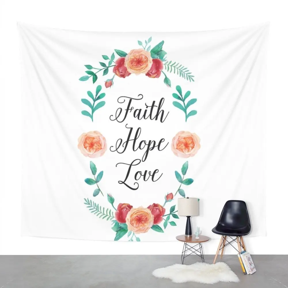 Faith Hope Love Wall Tapestry Hanging For Decoration Fashion | Дом и сад