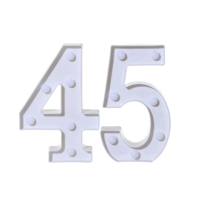 Chicinlife 2 шт для взрослых 30/40/50/60 номер светодиодный строка Ночной светильник лампа с днем рождения Юбилей украшения для праздника вечерние поставки - Цвет: 45