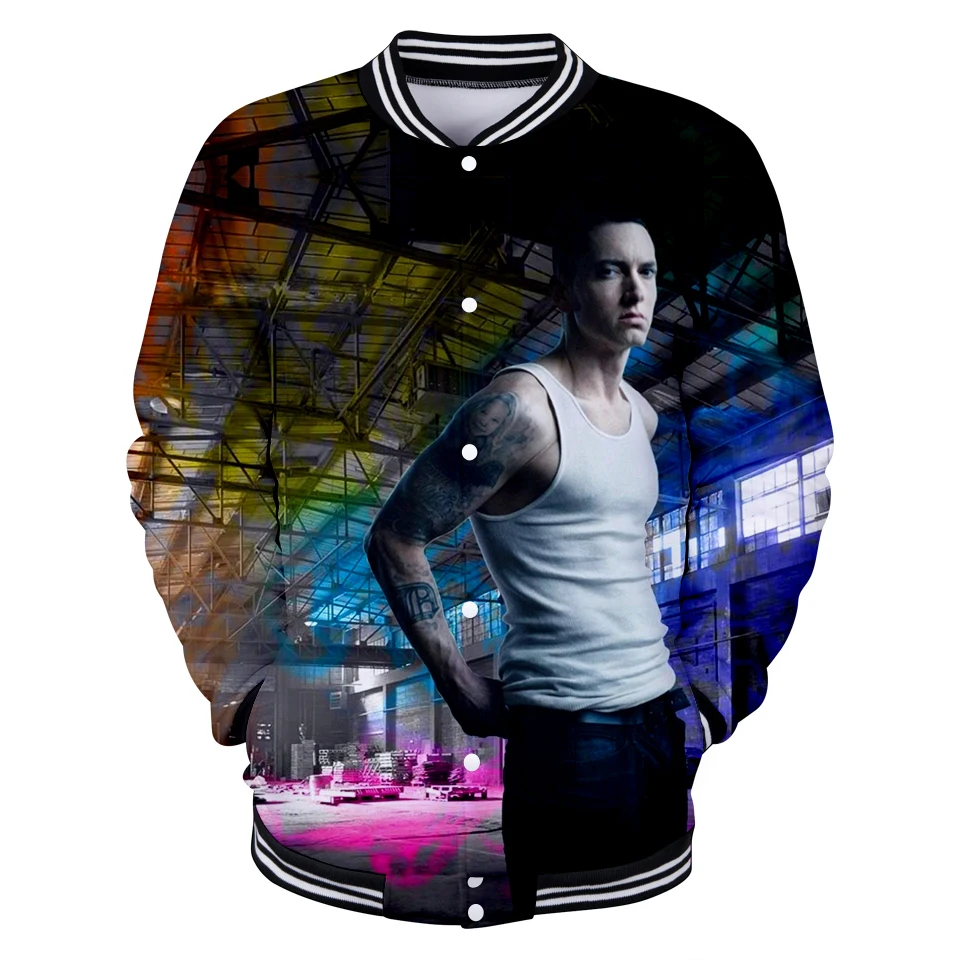 Мужская/Женская бейсбольная куртка EMINEM модная повседневная в стиле хип хоп с 3D