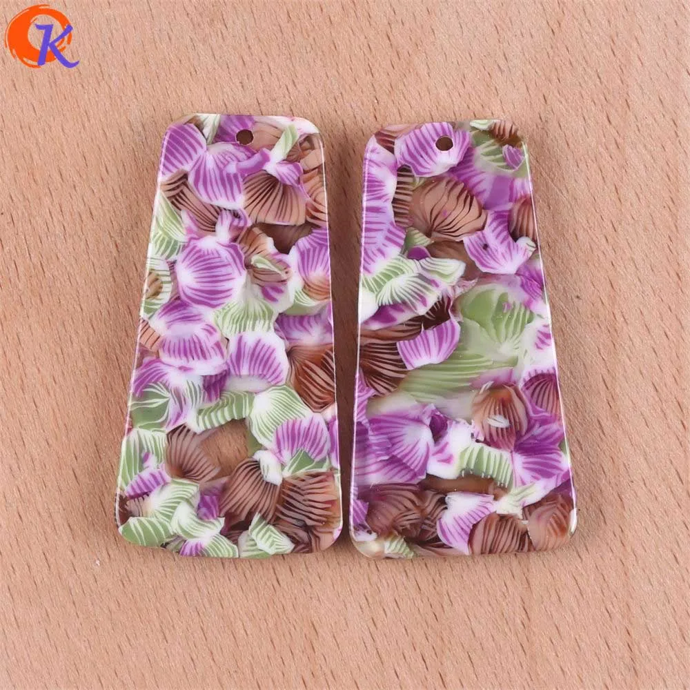 Purple Clear Сердечный Дизайн 50 шт 20*38 мм Изготовление ювелирных изделий/фурнитура для сережек/трапециевидная форма/Сделай сам/уксусная кислота бусина/ручная работа/Аксессуары для серег - Цвет: Purple Clear