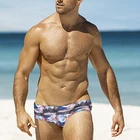 Плавки мужские с низкой посадкой, пикантные Трусы-брифы, купальный костюм, шорты, пляжная одежда с принтом флага США и орла