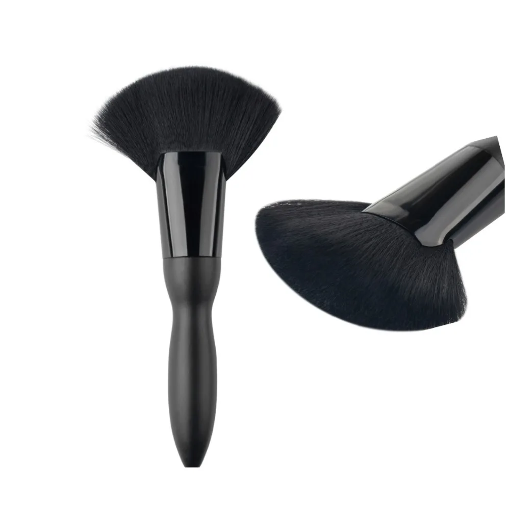 

Black Contour Makeup Brush Soft Makeup Large Fan Brush Blush Powder Foundation Make Up Tool Big Gourd-Shaped Fan Cosmetics Brush