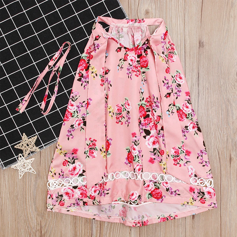 2019 Summer Princess Cute Sleeveless Floral Print Party Dresses Costume Clothing 2-9T Toddler Kids Girls Skater Dress | Детская одежда