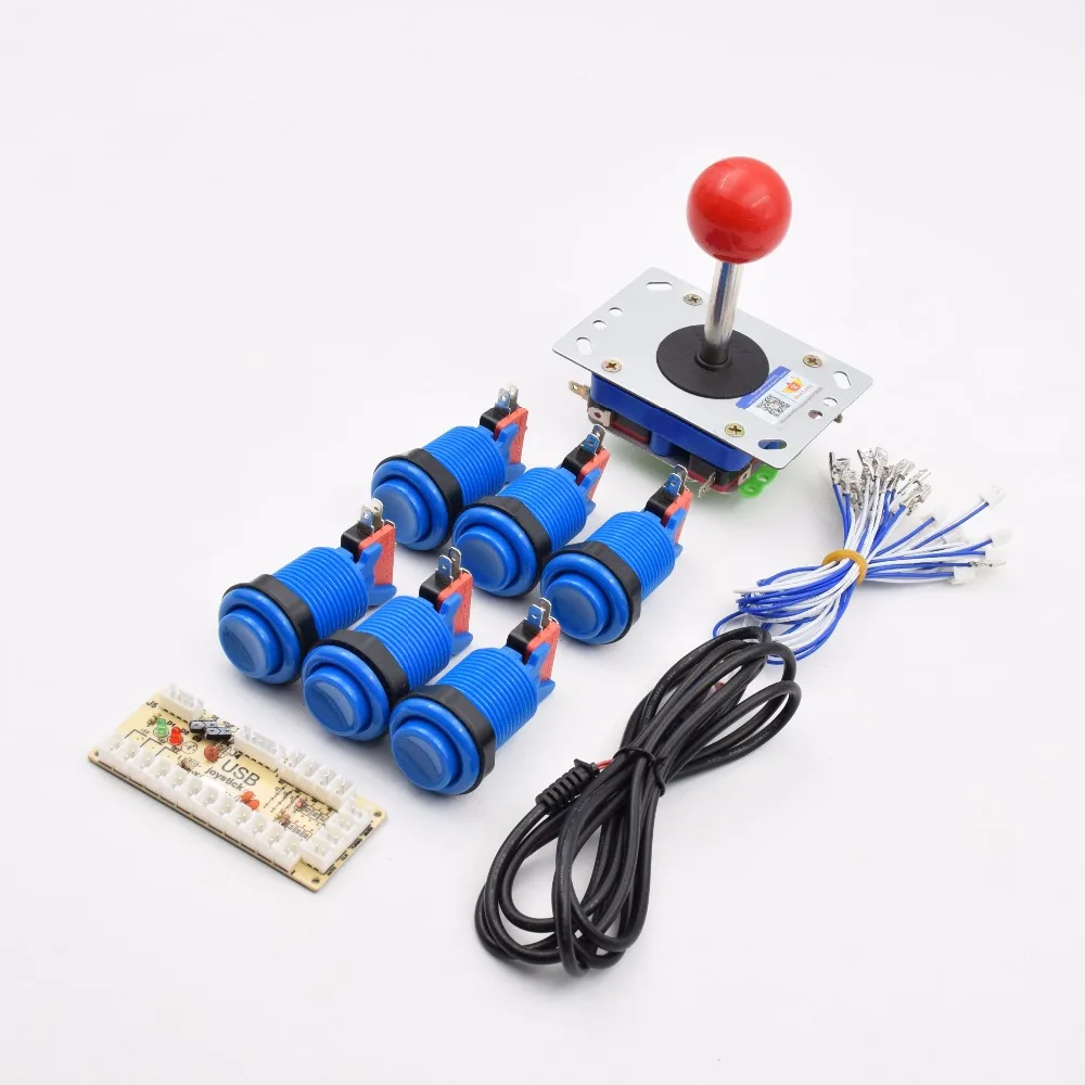 Аркадный джойстик DIY Kit Zero Delay Game USB энкодер PC компьютерная игра + 6 аркадных кнопок