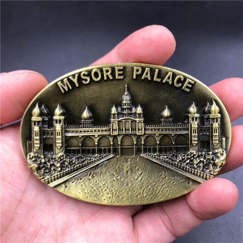 India Mysore palace Металлическая 3D стерео наклейка на холодильник премиум класса, магнит на холодильник, туристический сувенир, сувенир, сувениры, украшение для дома и кухни - Цвет: India Mysore palace