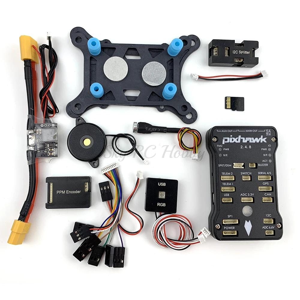 Pixhawk PX4 Autopilot PIX 2.4.8 32 бит Контроллер полета с переключателем безопасности зуммер 4