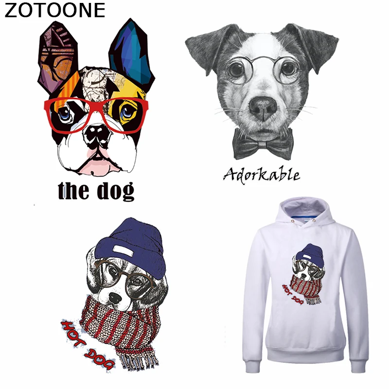ZOTOONE Мультяшные животные утюжок для переноса милые патчи щенков одежды