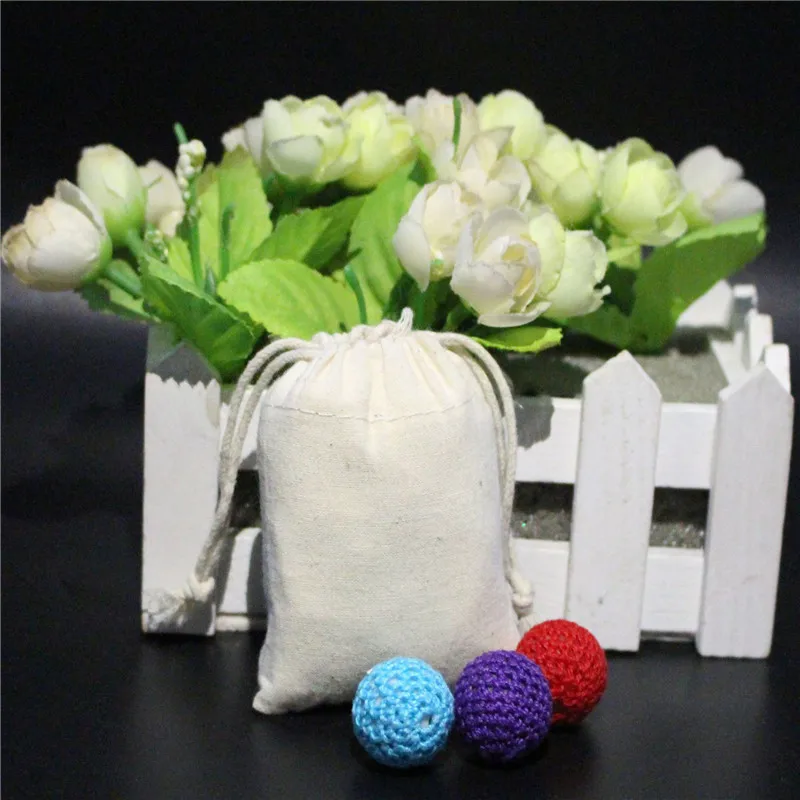 50 шт. мешки из хлопчатобумажной ткани простые пакеты для хранения еды свадебные