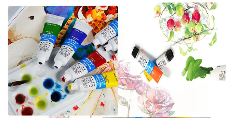 24 цвета Winsor Newton акварельные краски в наборе акварельные краски s для ткани Текстильные пигментные краски для рисования для художника Acuarelas