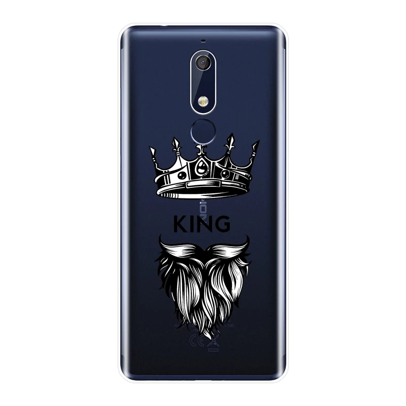 Phone Case For Nokia 2.1 3.1 5.1 6.1 7.1 Silicone Soft Luxury King And Queen Crown Back Cover Plus | Мобильные телефоны и