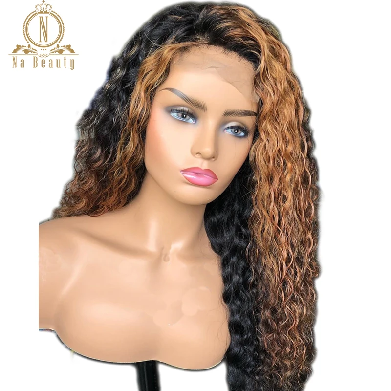 Эффектом деграде(переход от темного к 27 блонд, вьющиеся парики из натуральных волос с Африканской структурой, 360 Синтетические волосы на кружеве al парик предварительно вырезанные с детскими волосами бразильские 13x6 Синтетические волосы на кружеве парик Волосы remy