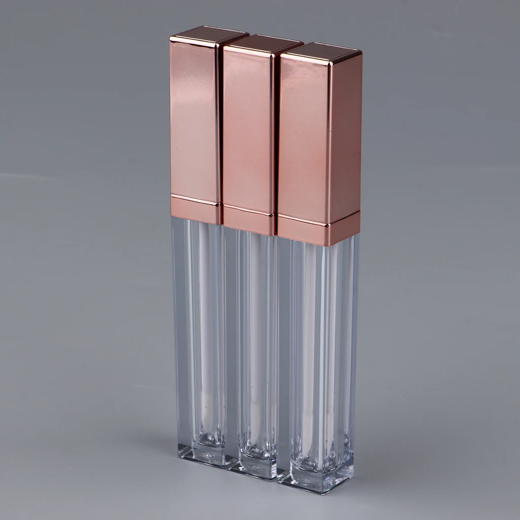 3 Packs Clear Mini Lip Gloss Tube Empty Balm Refillable Small Containers With Gold Lid for Liquid Makeup Cosmetics | Красота и